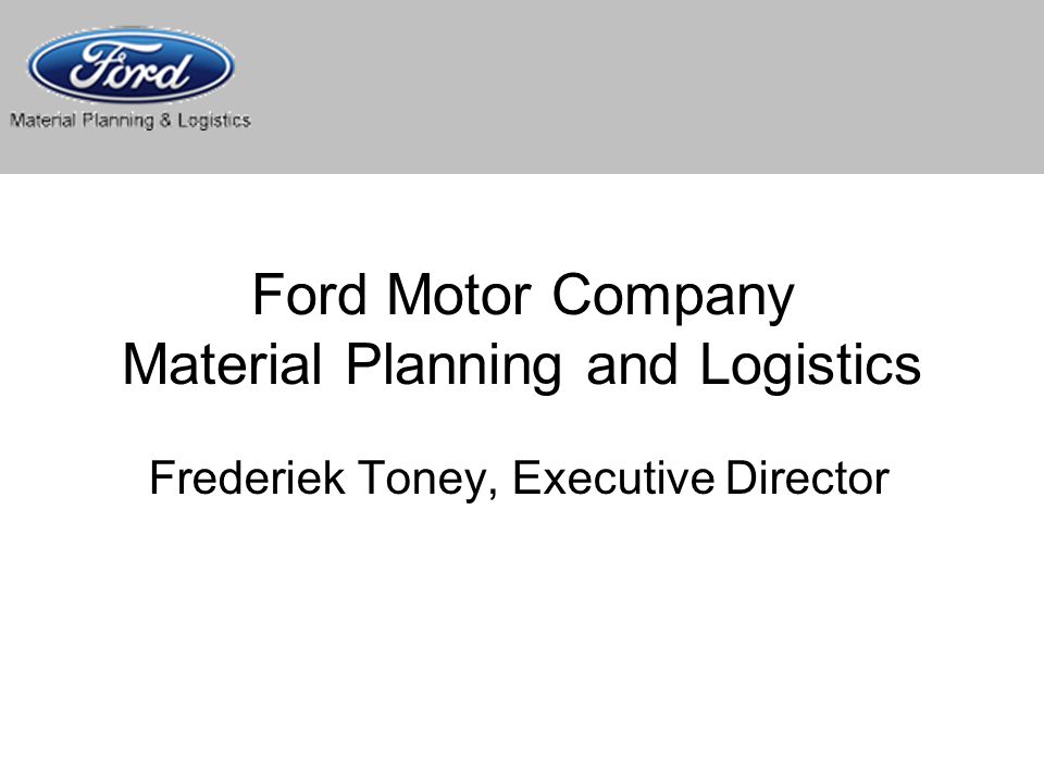 ford motors business plan